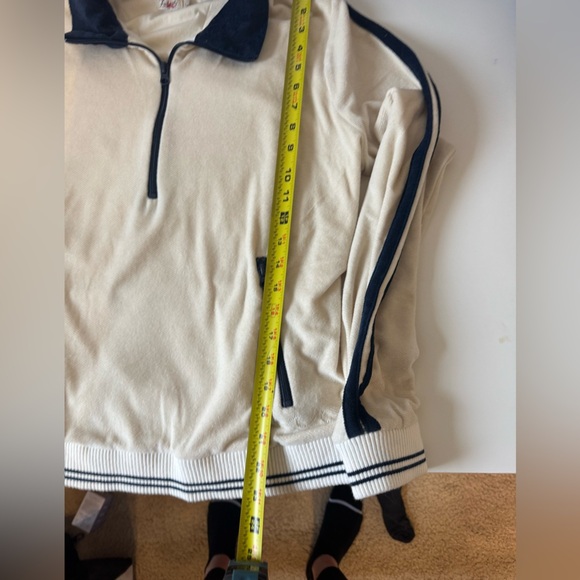 Faherty Brand Richie Quarter Zip Women’s Sweater Top Cream Large - Picture 11 of 16